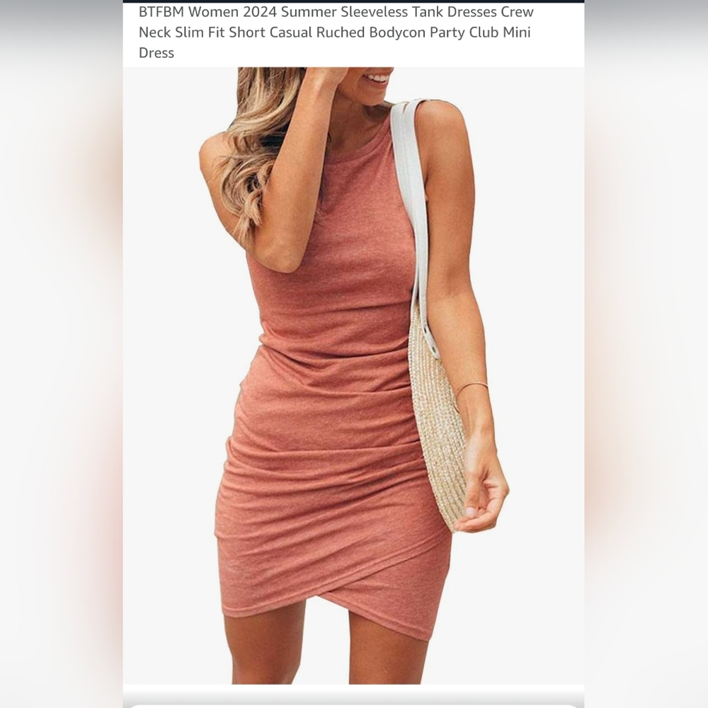 BTFBM Sleeveless Ruched Bodycon Mini Dress — Size Small